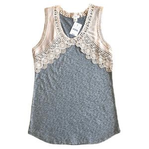 J.CREW Factory Tank with Lace Detail